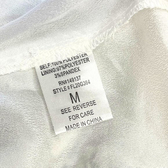 Women's White Floral Ruffle Mini Dress with Open Back Detail, Bridal Size M - Picture 12 of 16